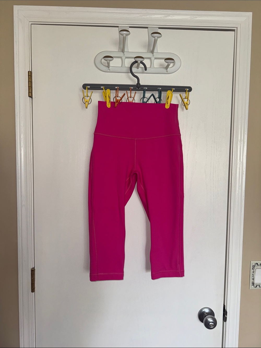 lululemon athletica Bright Pink High-Waist Capri Leggings